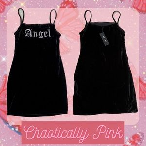 Dolls Kill Motel Rock Goth Y2K Bejeweled Angel Dress